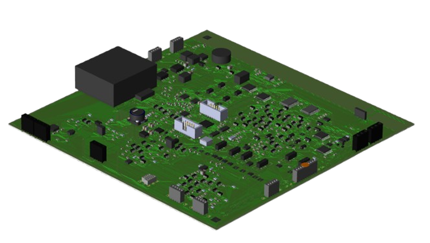 3D render of the assembled EN26-59 board