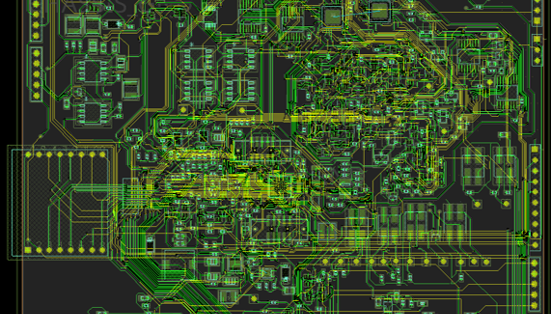 Full board layout view in OrCAD Allegro